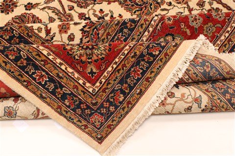 Agra Beige Hand Knotted 120 X 150 Area Rug 250-28443 Image 6