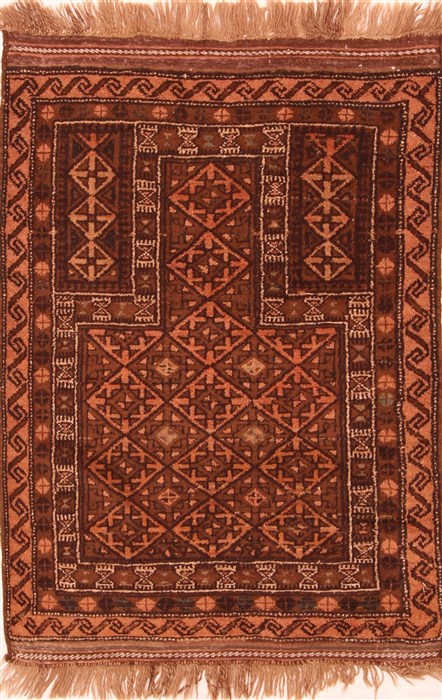Baluch Brown Hand Knotted 30 X 47 Area Rug 100-28444 Image 0