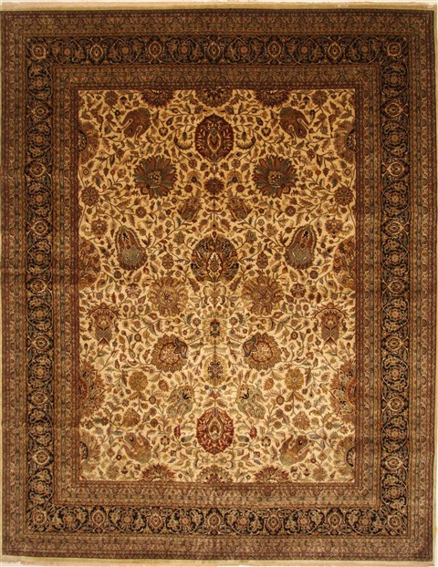 Kashmar Beige Hand Knotted 1110 X 1411 Area Rug 250-28446 Image 0
