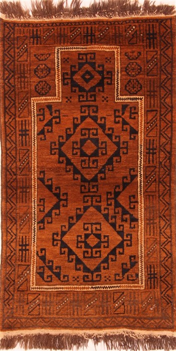 Baluch Brown Hand Knotted 30 X 47 Area Rug 253-28449 Image 0