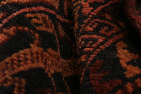 Baluch Black Hand Knotted 210 X 42 Area Rug 253-28450 Image 2