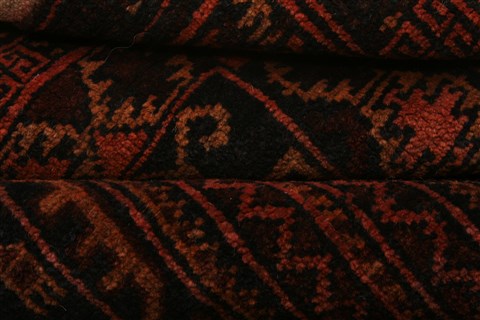 Baluch Black Hand Knotted 210 X 42 Area Rug 253-28450 Image 3