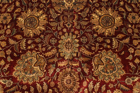 Kashmar Beige Hand Knotted 119 X 149 Area Rug 250-28458 Image 2