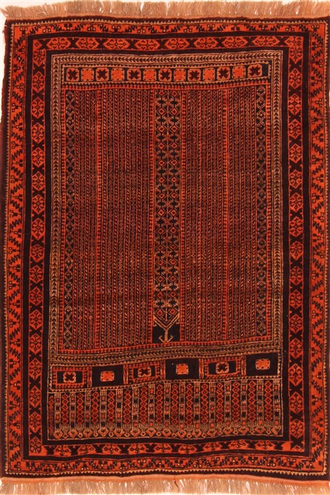 Baluch Orange Hand Knotted 33 X 47 Area Rug 253-28459 Image 0