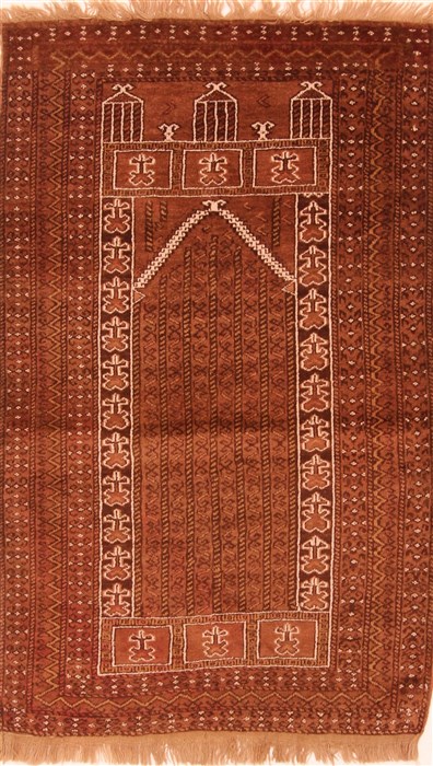 Baluch Brown Hand Knotted 30 X 47 Area Rug 100-28460 Image 0