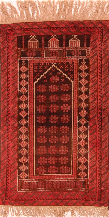 Baluch Brown Hand Knotted 30 X 47 Area Rug 100-28461 Image 0