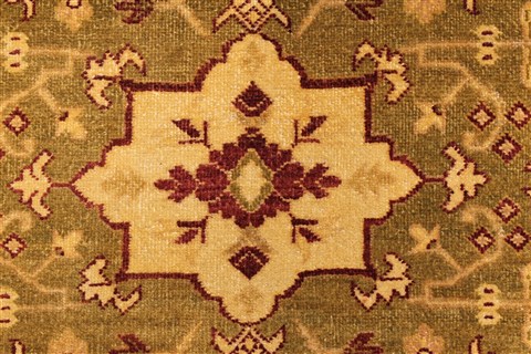 Agra Beige Hand Knotted 120 X 154 Area Rug 250-28462 Image 10
