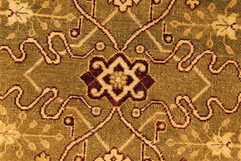 Agra Beige Hand Knotted 120 X 154 Area Rug 250-28462 Image 11
