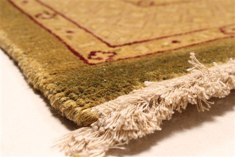Agra Beige Hand Knotted 120 X 154 Area Rug 250-28462 Image 12