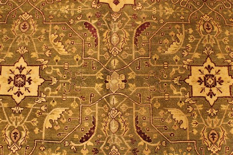 Agra Beige Hand Knotted 120 X 154 Area Rug 250-28462 Image 2