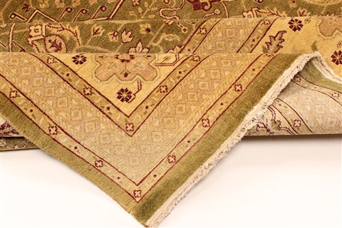 Agra Beige Hand Knotted 120 X 154 Area Rug 250-28462 Image 6
