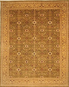 Indian Agra Beige Rectangle 12x15 ft Wool Carpet 28462