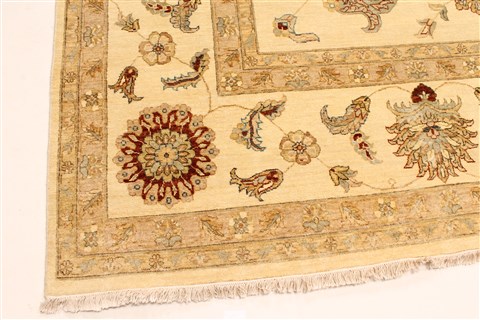 Ziegler Beige Hand Knotted 120 X 149 Area Rug 250-28463 Image 1