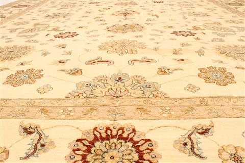 Ziegler Beige Hand Knotted 120 X 149 Area Rug 250-28463 Image 4
