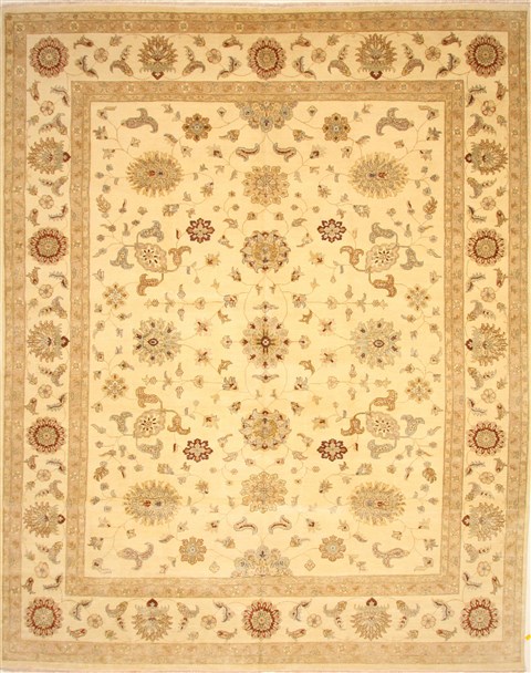 Ziegler Beige Hand Knotted 120 X 149 Area Rug 250-28463 Image 0