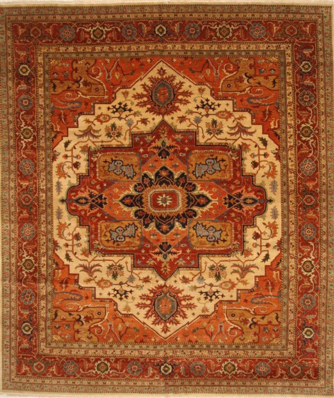 Serapi Beige Hand Knotted 129 X 149 Area Rug 250-28464 Image 0