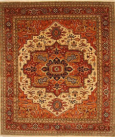 Serapi Beige Hand Knotted 12'9" X 14'9"  Area Rug 250-28464