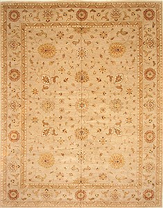 Indian Ziegler Beige Rectangle 12x15 ft Wool Carpet 28473