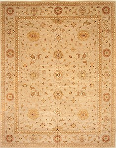Indian Ziegler Beige Rectangle 12x15 ft Wool Carpet 28473