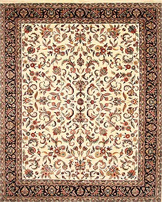 Indian Agra Beige Rectangle 12x15 ft Wool Carpet 28474