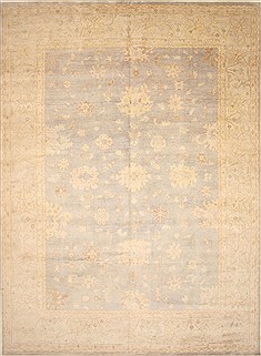 Turkish Oushak Beige Rectangle 12x15 ft Wool Carpet 28476