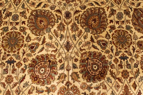 Tabriz Beige Hand Knotted 120 X 1411 Area Rug 250-28478 Image 1