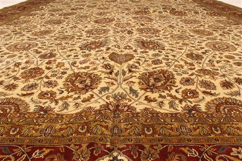 Tabriz Beige Hand Knotted 120 X 1411 Area Rug 250-28478 Image 3