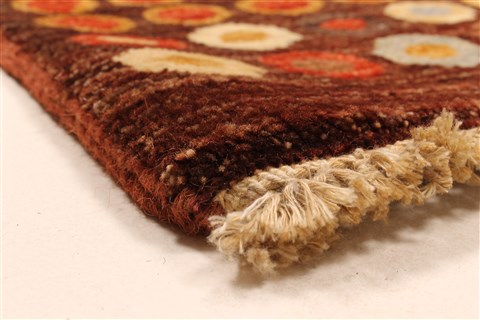Gabbeh Brown Square Hand Knotted 68 X 83 Area Rug 250-28479 Image 12