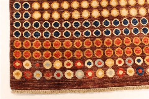 Gabbeh Brown Square Hand Knotted 68 X 83 Area Rug 250-28479 Image 1