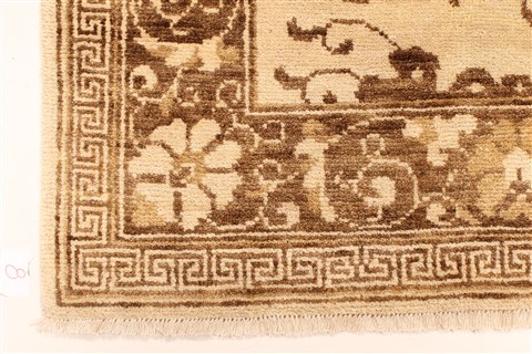 Modern Beige Hand Knotted 510 X 89 Area Rug 250-28480 Image 1