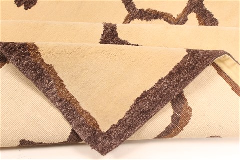 Modern Beige Hand Knotted 50 X 76 Area Rug 250-28482 Image 4