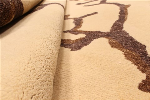 Modern Beige Hand Knotted 50 X 76 Area Rug 250-28482 Image 5