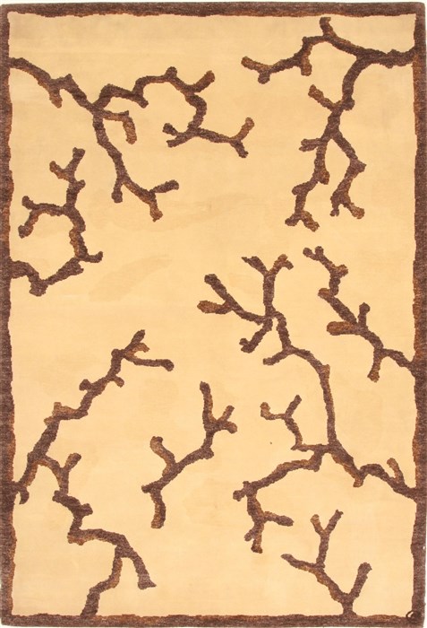 Modern Beige Hand Knotted 50 X 76 Area Rug 250-28482 Image 0