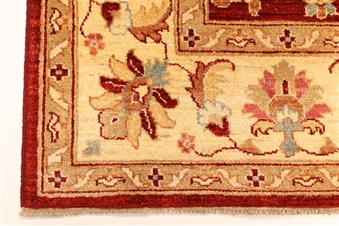Pishavar Red Hand Knotted 66 X 80 Area Rug 250-28483 Image 1