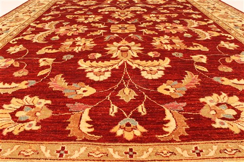 Pishavar Red Hand Knotted 66 X 80 Area Rug 250-28483 Image 4