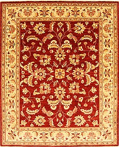 Pishavar Red Hand Knotted 6'6" X 8'0"  Area Rug 250-28483