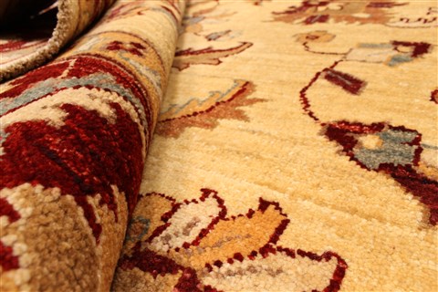 Pishavar Beige Hand Knotted 65 X 81 Area Rug 250-28484 Image 7
