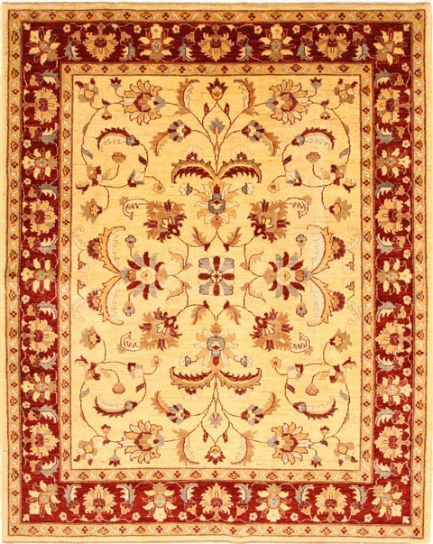 Pishavar Beige Hand Knotted 65 X 81 Area Rug 250-28484 Image 0