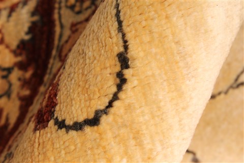 Pishavar Beige Square Hand Knotted 67 X 80 Area Rug 250-28485 Image 10