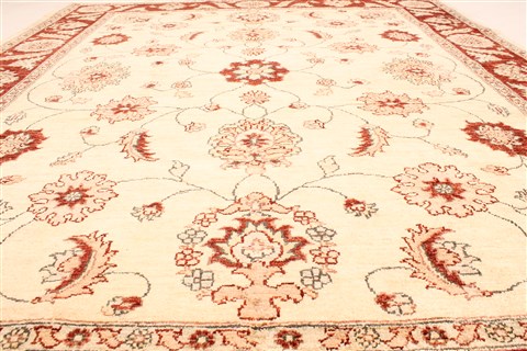 Pishavar Beige Square Hand Knotted 67 X 80 Area Rug 250-28485 Image 4
