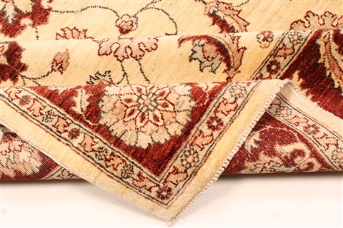 Pishavar Beige Square Hand Knotted 67 X 80 Area Rug 250-28485 Image 6