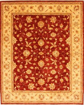 Pishavar Beige Square Hand Knotted 6'7" X 8'2"  Area Rug 250-28486