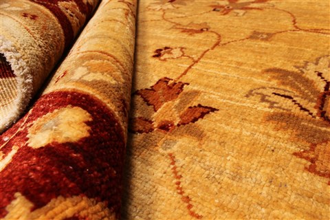 Pishavar Beige Square Hand Knotted 70 X 79 Area Rug 250-28487 Image 7