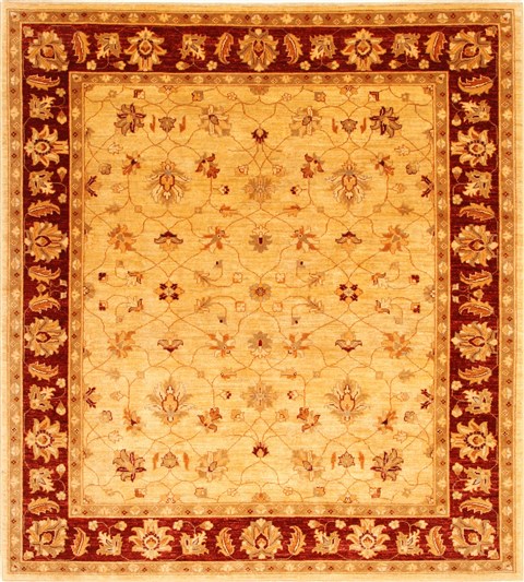 Pishavar Beige Square Hand Knotted 70 X 79 Area Rug 250-28487 Image 0