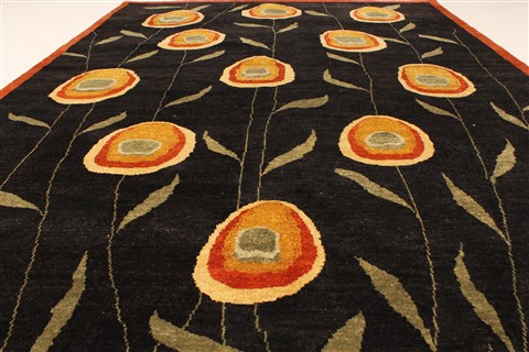 Modern Beige Hand Knotted 57 X 80 Area Rug 250-28489 Image 3
