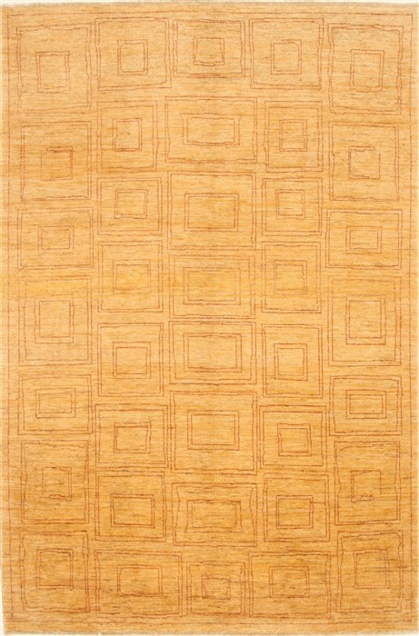 Modern Beige Hand Knotted 56 X 83 Area Rug 250-28493 Image 0