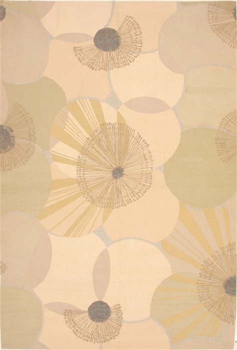 Modern Green Hand Knotted 60 X 90 Area Rug 250-28495 Image 0
