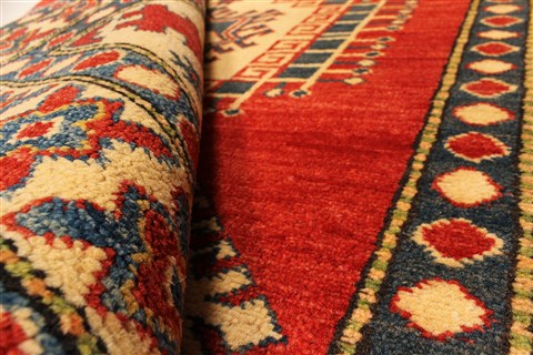 Kazak Red Hand Knotted 42 X 53 Area Rug 250-28500 Image 7