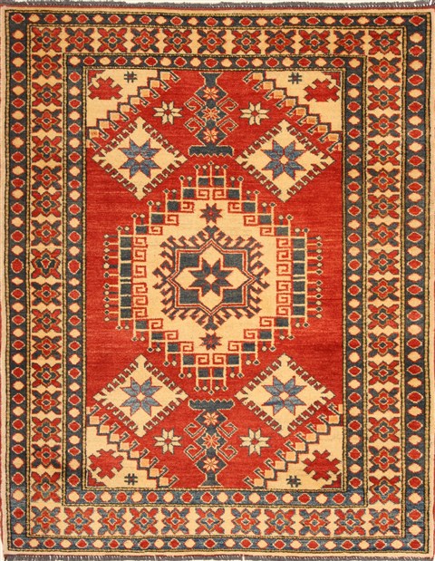 Kazak Red Hand Knotted 42 X 53 Area Rug 250-28500 Image 0