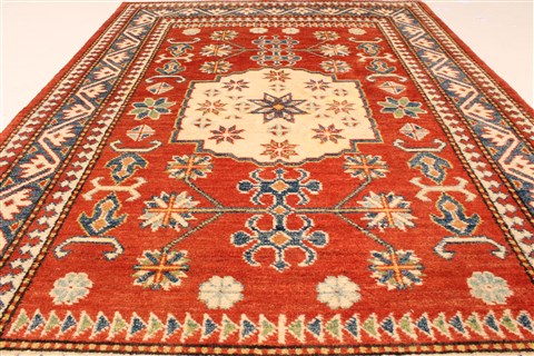 Kazak Red Hand Knotted 38 X 53 Area Rug 250-28502 Image 4
